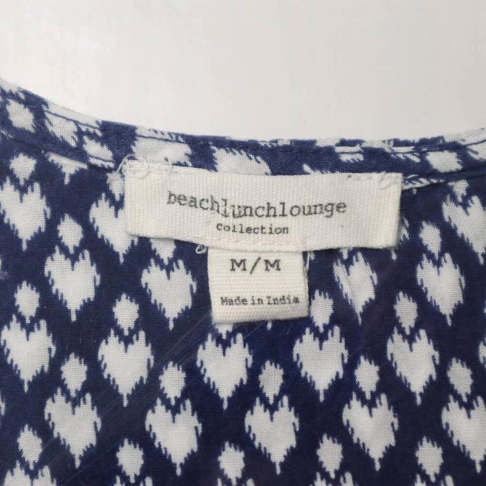 BeachLunchLounge Size M Kayla Shift Dress Boho Patterned Blue White - Picture 9 of 10